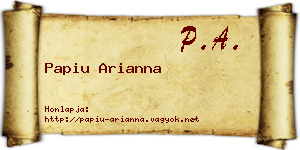 Papiu Arianna névjegykártya